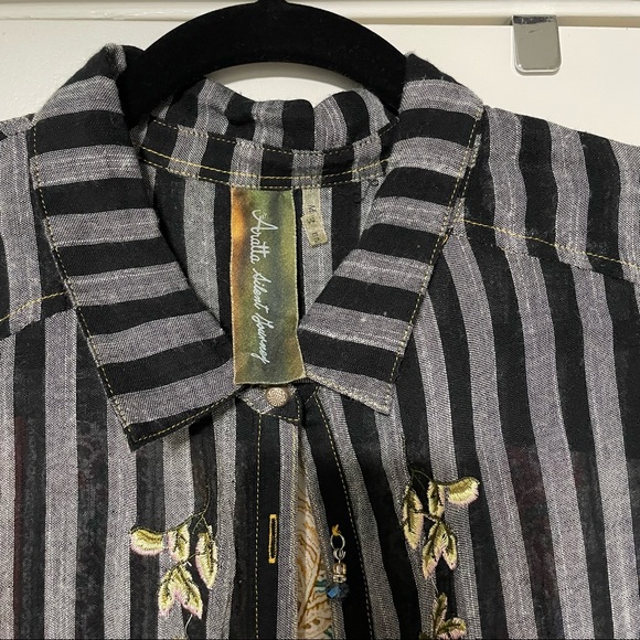 Aratta Silent Journey embroidered stripe blouse - Picture 4 of 10